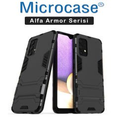 Microcase Samsung Galaxy A32 Alfa Armor Standlı Perfect Koruma Kılıf - Siyah