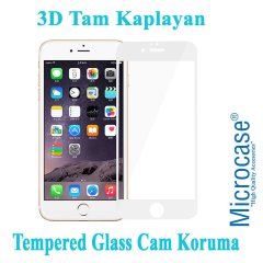 Microcase iPhone 6 - 6s İnce Silikon Kılıf + 3D Curved Cam Beyaz