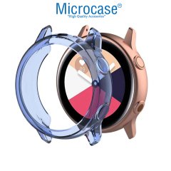 Microcase Samsung Galaxy Watch Active 2 44 mm Önü Açık Tasarım Silikon Kılıf - Açık Mavi