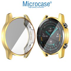 Microcase Huawei Watch GT2 46 mm Önü Kapalı Tasarım Silikon Kılıf - Gold