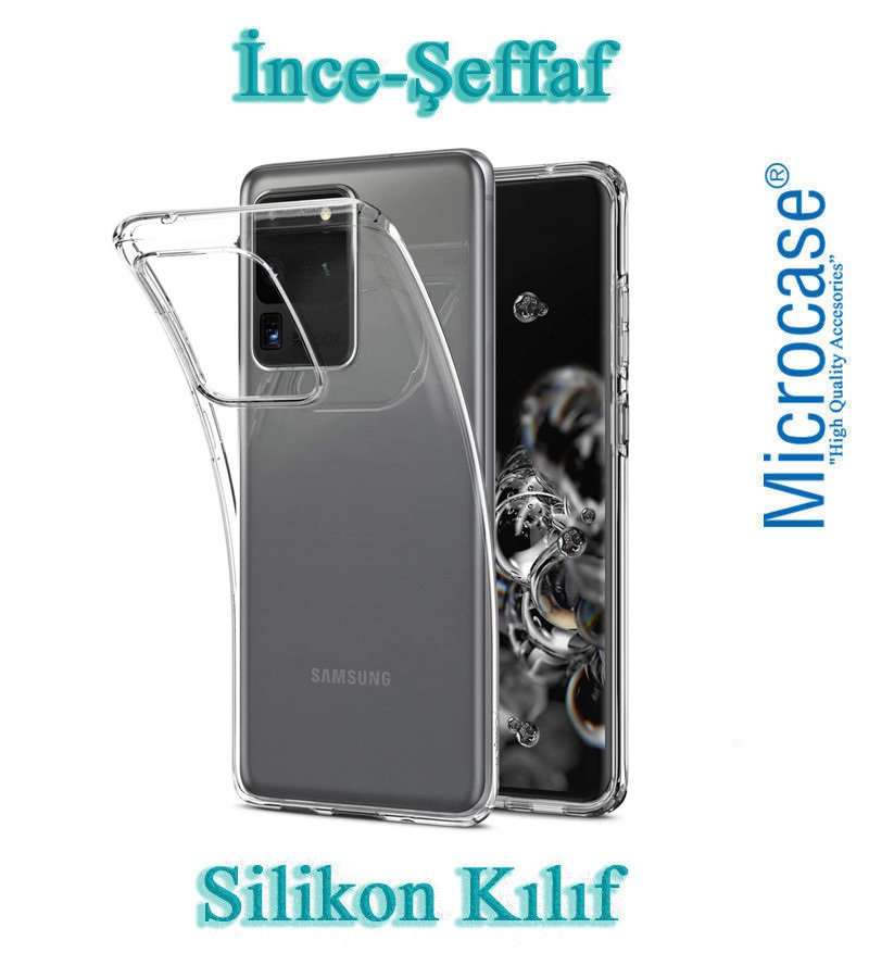 Microcase Samsung Galaxy S20 Ultra 0.2 mm Ultra İnce Soft Silikon Kılıf - Şeffaf
