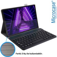 Microcase Lenovo Tab M10 TB-X306F 10.1 Tablet Bluetooth Klavyeli Standlı Kılıf - BKK1
