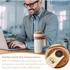 Microcase 304 Paslanmaz Çelik 700 Ml Kulplu Derece Göstergeli Termos Bardak Mug - AL5023