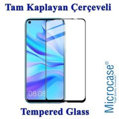 Microcase Huawei P20 Lite 2019 Tam Kaplayan Çerçeveli Tempered Cam - Siyah