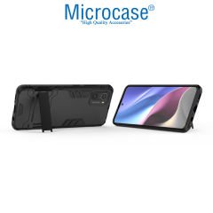 Microcase Xiaomi Mi 11X Alfa Armor Standlı Perfect Koruma Kılıf - Siyah