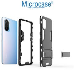 Microcase Xiaomi Mi 11X Alfa Armor Standlı Perfect Koruma Kılıf - Siyah