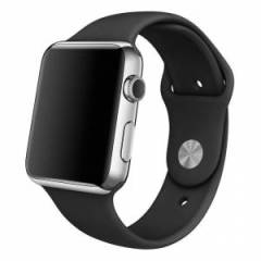 Apple Watch 42 mm Seri 1 2 3 Silikon Kordon Kayış Siyah