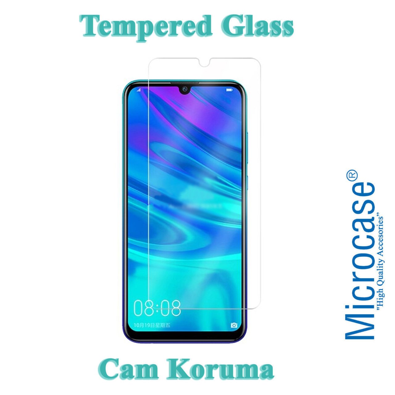 Microcase Huawei Enjoy 9E Tempered Glass Cam Ekran Koruma