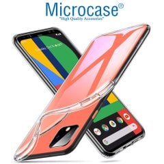 Microcase Google Pixel 4 XL 0.2 mm Ultra İnce Soft Silikon Kılıf - Şeffaf + Tempered Glass Cam Koruma