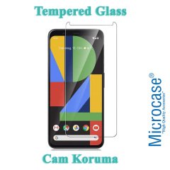 Microcase Google Pixel 4 XL 0.2 mm Ultra İnce Soft Silikon Kılıf - Şeffaf + Tempered Glass Cam Koruma