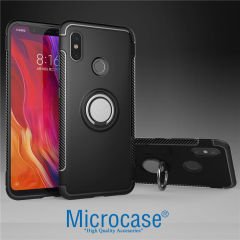 Microcase Xiaomi Mi 8 SE Yüzük Standlı Armor Kılıf + Araç Tutucu