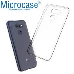 Microcase LG K40S 0.2 mm Ultra İnce Soft Silikon Kılıf - Şeffaf + Tempered Glass Cam Koruma