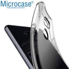 Microcase LG K40S 0.2 mm Ultra İnce Soft Silikon Kılıf - Şeffaf + Tempered Glass Cam Koruma