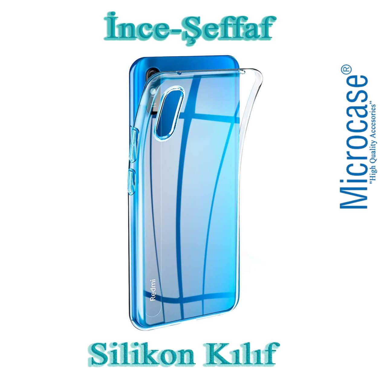 Microcase Xiaomi Redmi 9A Sport 0.2 mm Ultra İnce Soft Silikon Kılıf - Şeffaf