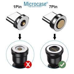 Microcase 7 Pin Yuvalı  Manyetik  Şarj Kablo Başlığı Lightning  Uç-AL4769