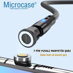 Microcase 7 Pin Yuvalı  Manyetik  Şarj Kablo Başlığı Lightning  Uç-AL4769