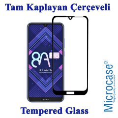 Huawei Honor 8A Pro Tam Kaplayan Çerçeveli Tempered Cam - Siyah