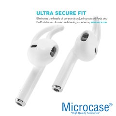 Microcase Airpod Kulaklık Kılıfı - Düşmeyi Önleyici Set Beyaz