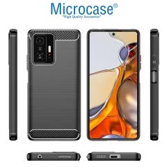 Microcase Xiaomi 11T Brushed Silikon Kılıf - Siyah