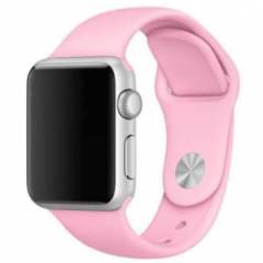 Apple Watch 42 mm Seri 1 2 3 Silikon Kordon Kayış PEMBE