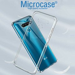 Microcase LG K50S 0.2 mm Ultra İnce Soft Silikon Kılıf - Şeffaf + Tempered Glass Cam Koruma