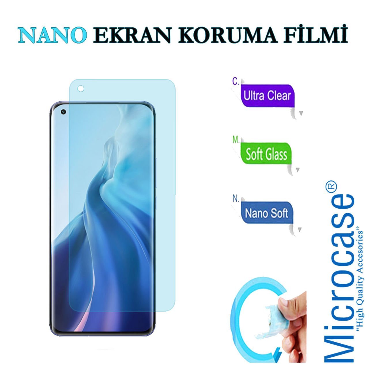 Microcase Xiaomi Mi 11 Nano Glass Cam Ekran Koruma Filmi