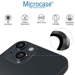 Microcase iPhone 13 Kamera Camı Lens Koruyucu Halka Set - Siyah