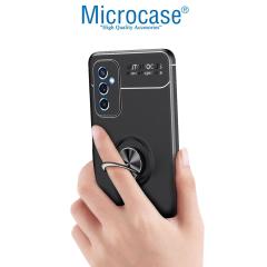 Microcase Samsung Galaxy M52 5G Focus Serisi Yüzüklü Kılıf -Siyah