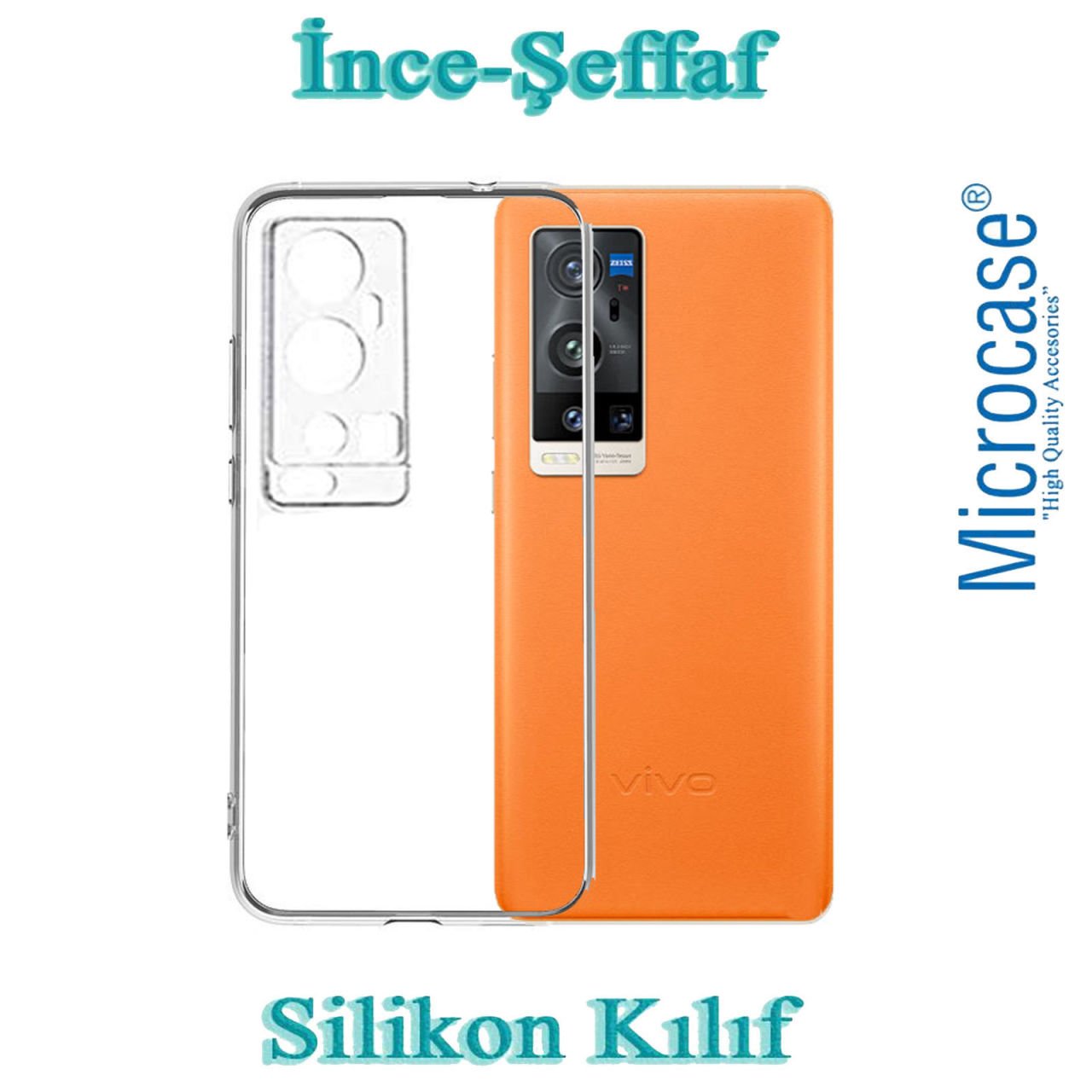 Microcase Vivo X60 Pro Plus İnce 0.2 mm Soft Silikon Kılıf - Şeffaf