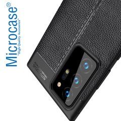 Microcase Samsung Galaxy Note 20 Leather Tpu Silikon Kılıf - Siyah