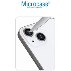 Microcase iPhone 13 Kamera Camı Lens Koruyucu Halka Set - Gümüş