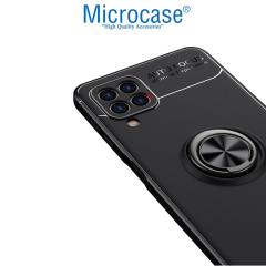 Microcase Samsung Galaxy M22 Focus Serisi Yüzüklü Kılıf - Siyah