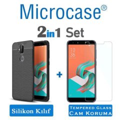 Microcase Zenfone 5 Lite ZC600KL Leather Tpu Silikon Kılıf+CAM