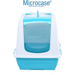 Microcase Kapalı Tasarım Evcil Kedi Tuvaleti - Turkuaz AL3262