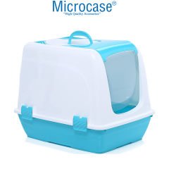 Microcase Kapalı Tasarım Evcil Kedi Tuvaleti - Turkuaz AL3262