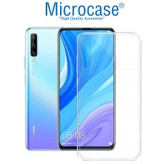 Microcase Huawei P Smart Pro 2019 0.2 mm Ultra İnce Soft Silikon Kılıf - Şeffaf + Tempered Glass Cam Koruma