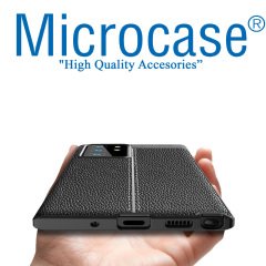 Microcase Samsung Galaxy Note 20 Ultra Leather Tpu Silikon Kılıf - Siyah