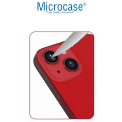 Microcase iPhone 13 Kamera Camı Lens Koruyucu Halka Set - Kırmızı