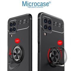 Microcase Samsung Galaxy A22 Focus Serisi Yüzüklü Kılıf - Siyah