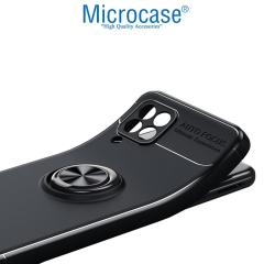 Microcase Samsung Galaxy A22 Focus Serisi Yüzüklü Kılıf - Siyah