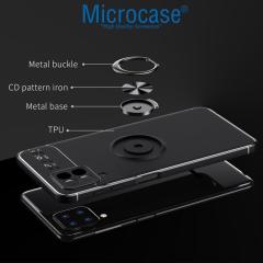 Microcase Samsung Galaxy A22 Focus Serisi Yüzüklü Kılıf - Siyah