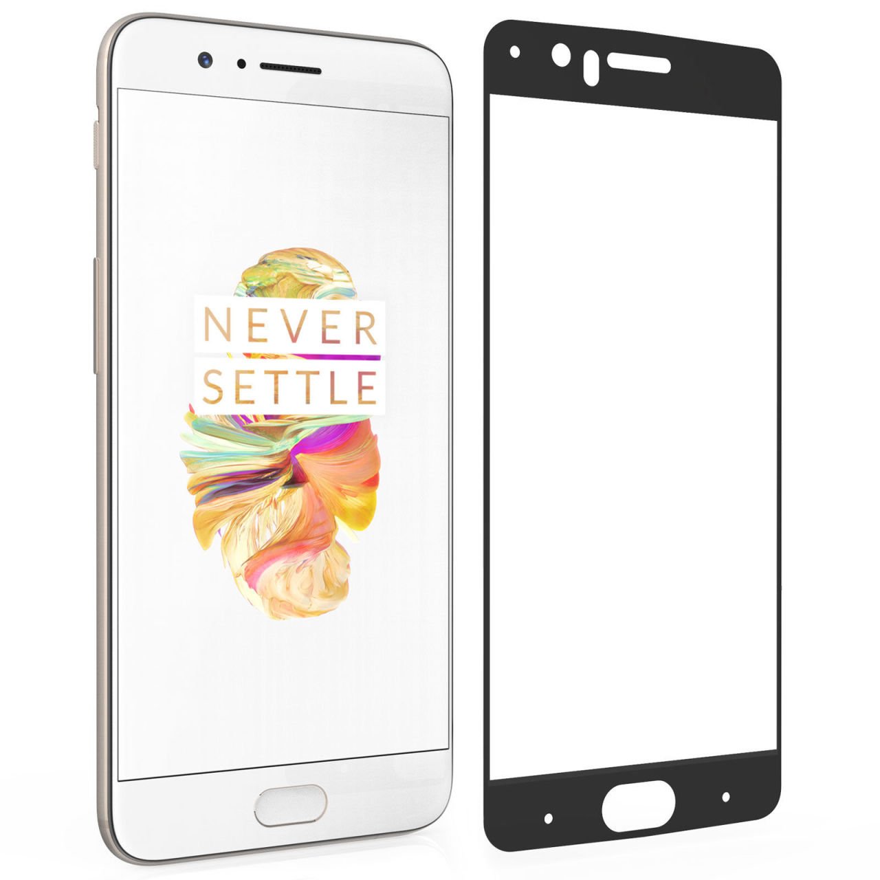 OnePlus 5 Çerçeveli Tempered Glass Cam Koruma Tam Kaplar
