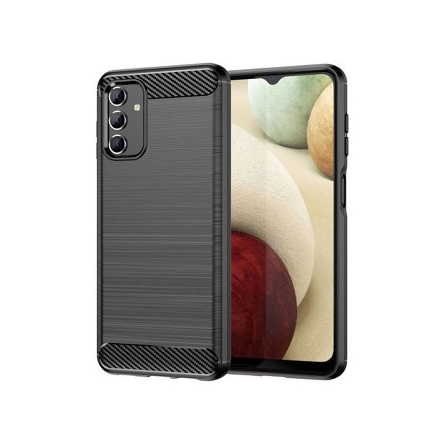 Microcase Samsung Galaxy A04S Brushed Carbon Fiber Silikon Kılıf - Siyah AL3332