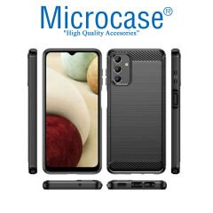 Microcase Samsung Galaxy A04S Brushed Carbon Fiber Silikon Kılıf - Siyah AL3332