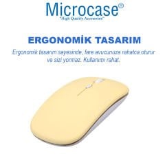 Microcase Tablet ve Telefonlar için Bluetooth Klavye ve Mouse Set - AL3476 Sarı