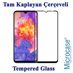 Huawei Nova 4e Tam Kaplayan Çerçeveli Tempered Cam - Siyah