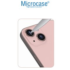 Microcase iPhone 13 Kamera Camı Lens Koruyucu Halka Set - Pembe
