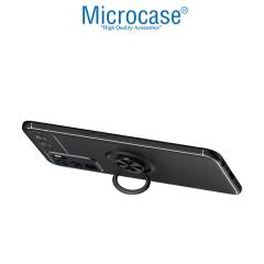 Microcase Oppo A16 Focus Serisi Yüzüklü Kılıf - Siyah