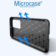 Microcase Huawei P40 Lite Pro Maxy Serisi Carbon Fiber Silikon TPU Kılıf - Siyah