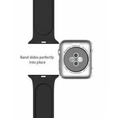 Apple Watch 38 mm Seri 1 2 3 Silikon Kordon Kayış Gri